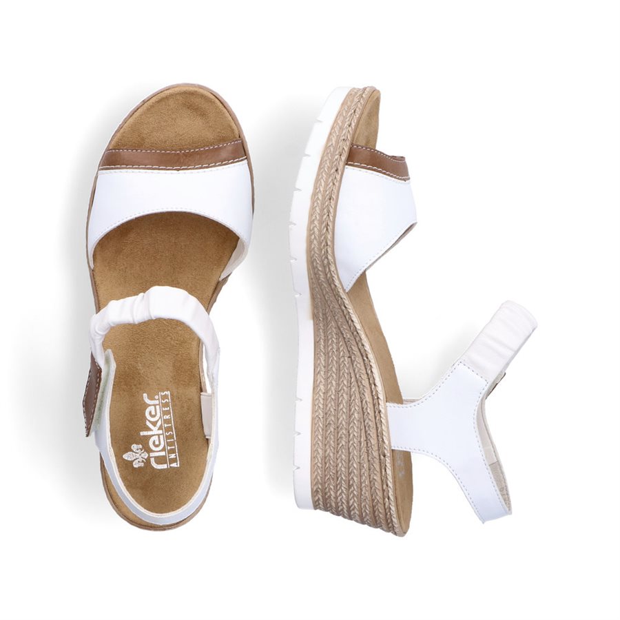 rieker white wedge sandals